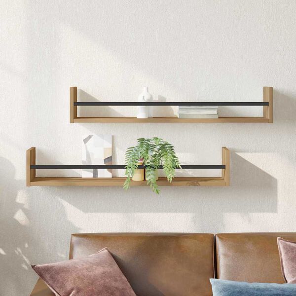 vidaXL Wandregal Wandmontiert 2 pcs Artisan-Eiche 80 x 16 x 14 cm