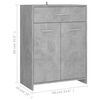 vidaXL Badezimmerschrank Betongrau 60x33x80 cm Holzwerkstoff