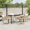 vidaXL Garten Essgruppe mit Kissen 5 pcs Beige Poly-Rattan