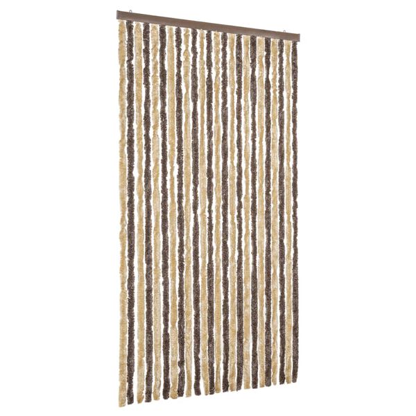 vidaXL Fliegenvorhang Dunkelbraun und Beige 100x220 cm Chenille