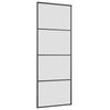 vidaXL Schiebetür mit Beschlag Schwarz 76x205 cm ESG-Glas