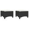 vidaXL Gartenhocker mit Kissen 2 Stk. Schwarz 55x55x36 cm Poly Rattan