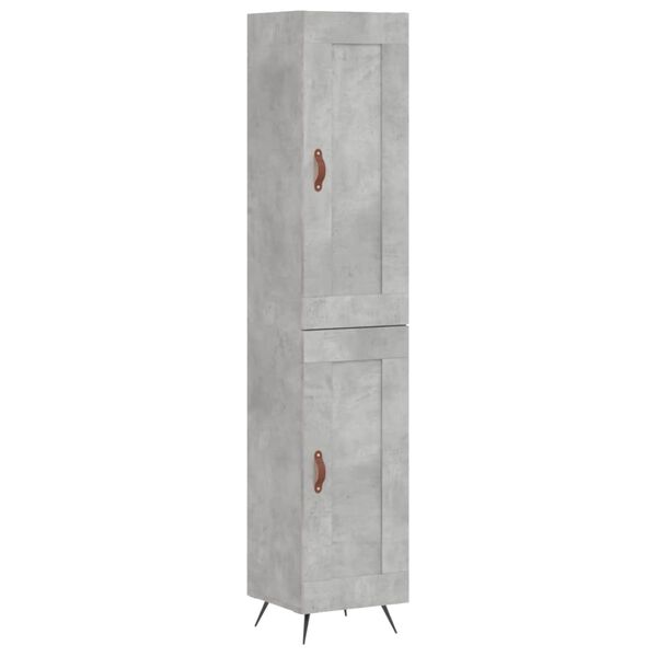 vidaXL Highboard Betongrau 34,5x34x180 cm Holzwerkstoff