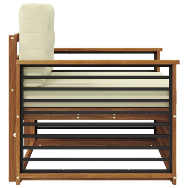 vidaXL Outdoor-Sofagarnitur Massives Akazienholz und Polyester Natur