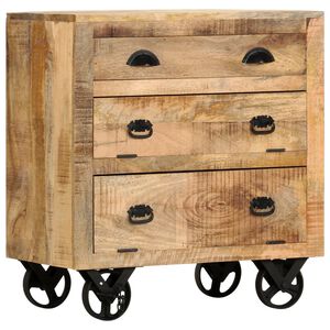 vidaXL Seitenschrank Braun 70 x 38 x 63 cm Massivholz Mango