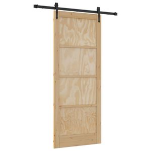 vidaXL Schiebet&uuml;r ORKDAL 86 x 211 cm Massives Kiefernholz Natur
