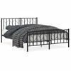 vidaXL Bettgestell mit Kopf- und Fu&szlig;teil Metall Schwarz 150x200 cm