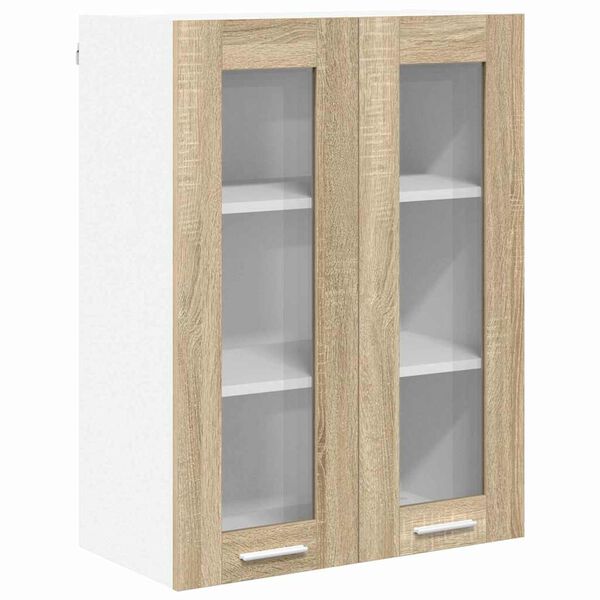 vidaXL H&auml;ngeschrank mit T&uuml;r Sonoma-Eiche 60 x 31 x 80 cm Holzwerkstoff