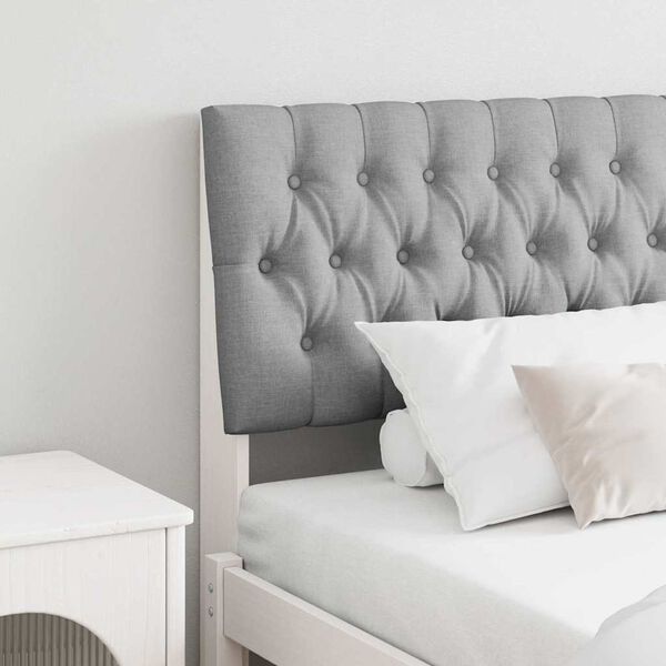 vidaXL Gepolstertes Kopfteil Hellgrau 180 cm Massives Kiefernholz