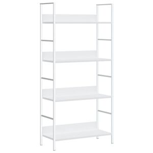 vidaXL B&uuml;cherregal 4 Regalb&ouml;den Wei&szlig; 60&times;27,6&times;124,5 cm Holzwerkstoff