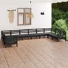 vidaXL 10-tlg. Garten-Lounge-Set Schwarz Massivholz Kiefer