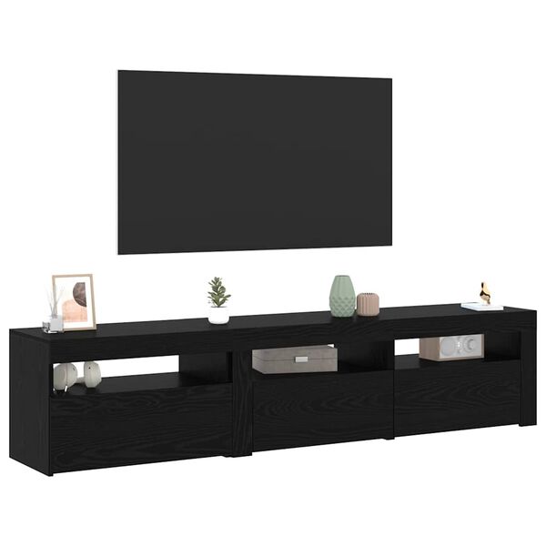 vidaXL TV-Schr&auml;nk 2 pcs Schwarz Eichen-Optik 180 x 35 x 40 cm