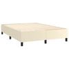 vidaXL Boxspringbett mit Matratze & LED Creme 140x190 cm Kunstleder