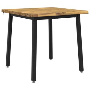 vidaXL 60 x 55 x 75 cm Massivholz Akazie Wei&szlig; und Schwarz Rechtwinklig