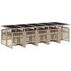vidaXL 11-tlg. Garten-Essgruppe mit Kissen Beige Poly Rattan