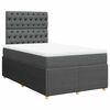 vidaXL Boxspringbett mit Matratze Dunkelgrau 120x200 cm Stoff