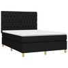 vidaXL Boxspringbett mit Matratze & LED Schwarz 140x190 cm Stoff