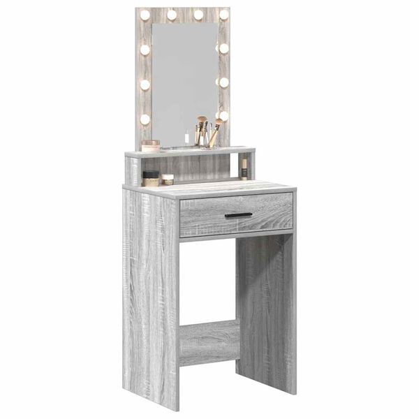 vidaXL Schminktisch mit Schubladen Grau 50 x 41 x 140 cm Holzwerkstoff