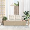 vidaXL Gartensofa Beige 184 x 62 x 85cm Poly-Rattan