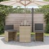 vidaXL 3-tlg. Bistro-Set mit Kissen Hellgrau Poly Rattan