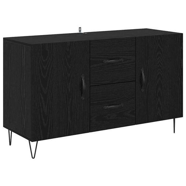 vidaXL Sideboard Schwarz Eichen-Optik 100 x 36 x 60 cm Holzwerkstoff