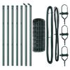 vidaXL Zaun mit Pfosten Gr&uuml;n 0,4 x 10 m Stahl und PVC