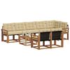 vidaXL Outdoor-Sofagarnitur mit Kissen 9 pcs Natur und Beige