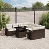 vidaXL 9-tlg. Garten-Sofagarnitur mit Kissen Braun Poly Rattan