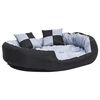 vidaXL Hundekissen Wendbar und Waschbar Grau und Schwarz 110x80x23 cm