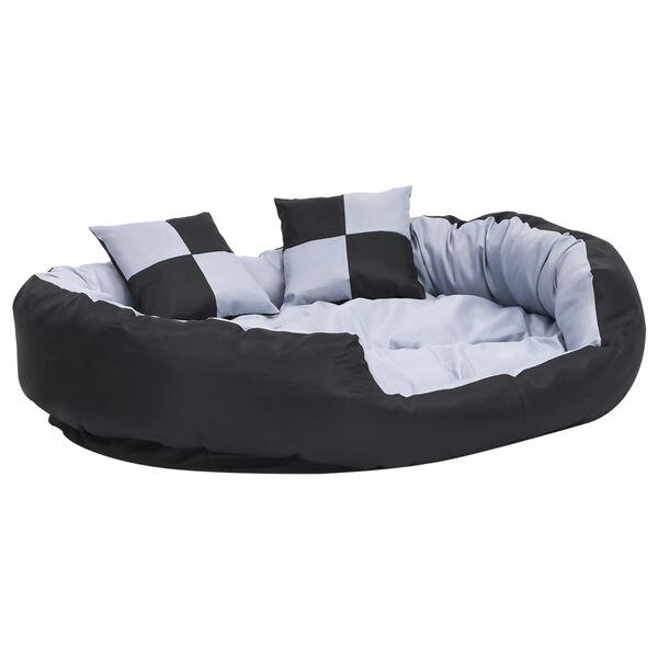 vidaXL Hundekissen Wendbar und Waschbar Grau und Schwarz 110x80x23 cm