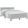 vidaXL Boxspringbett mit Matratze Hellgrau 160 x 200 cm Samt