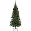 vidaXL K&uuml;nstlicher Weihnachtsbaum mit 300 LEDs Gr&uuml;n 210 cm PE und PVC