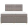 vidaXL Boxspringbett mit Matratze Taupe 200x200 cm Stoff