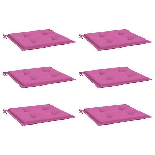 vidaXL Gartenstuhl-Kissen 6 Stk. Rosa 40x40x4 cm Stoff