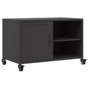 vidaXL TV-Schrank Schwarz 68x39x43,5 cm Stahl