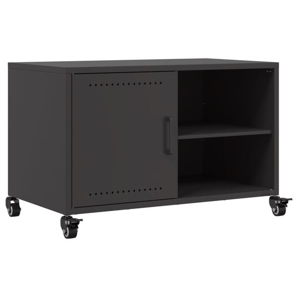 vidaXL TV-Schrank Schwarz 68x39x43,5 cm Stahl