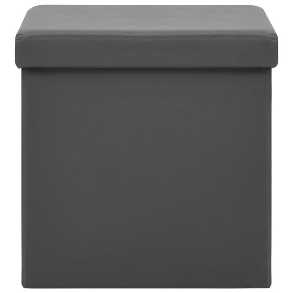 vidaXL Hocker mit Stauraum Grau PVC