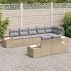vidaXL Gartensofa-set mit Kissen 8 pcs Beige Poly Rattan