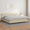 vidaXL Boxspringbett mit Matratze Creme 200x200 cm Kunstleder