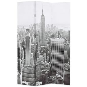 vidaXL Raumteiler klappbar 120 x 170 cm New York bei Tag Schwarz-Wei&szlig;