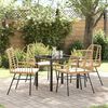 vidaXL Garten Essgruppe 5 pcs Braun Poly-Rattan