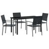 vidaXL Garten Essgruppe 5 stk. Schwarz PE-Rattan