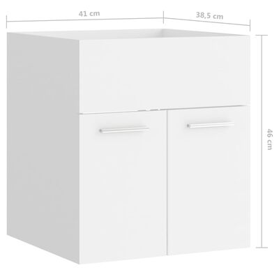 vidaXL Waschbeckenunterschrank Weiß 41x38,5x46 cm Holzwerkstoff