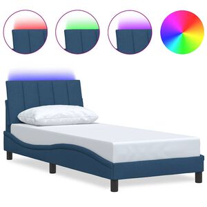 vidaXL Bettgestell ohne Matratze "Hanko" Blau 90x190 cm Stoff