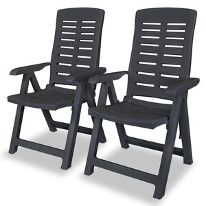 vidaXL Verstellbare Gartenst&uuml;hle 2 Stk. Kunststoff Anthrazit