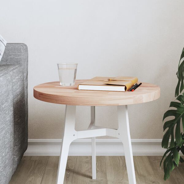 vidaXL Tischplatte &Oslash;40x2,5 cm Rund Massivholz Buche