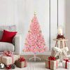 vidaXL K&uuml;nstlicher vorbeleuchteter Weihnachtsbaum Rosa 120 cm PVC