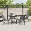 vidaXL Garten Essgruppe 5 pcs Grau Textilene und Stahl