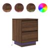 vidaXL Nachttisch mit LED-Leuchten Braun Eichen-Optik 38x34x50 cm