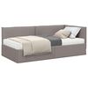 vidaXL Eckbettgestell mit Matratze 2 stk. Taupe 90 x 190 cm Samt